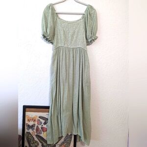 Smocked midi dress